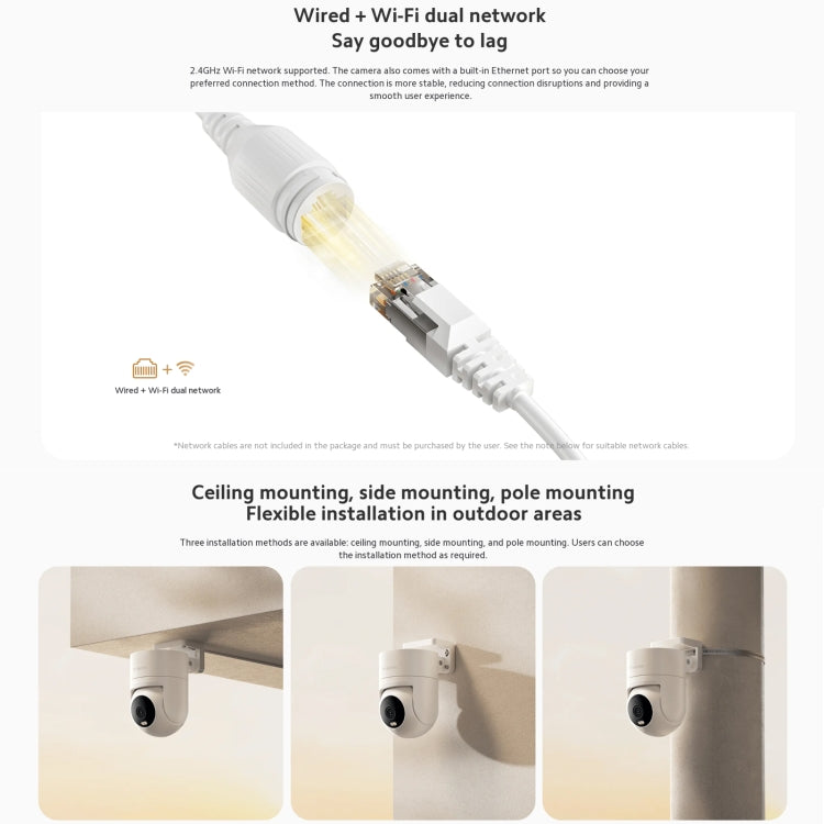 Original Xiaomi CW300 4MP Outdoor Camera IP66 Waterproof Full Color Night Vision WiFi Camera, US Plug Original Xiaomi CW300 4MP Outdoor Camera IP66 Waterproof Full Color Night Vision WiFi Camera, US Plug